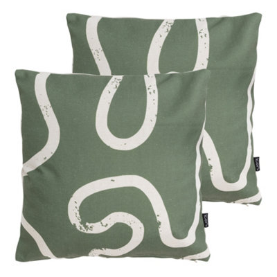 icon Cushion Kyoto Fabric 2X Leaf & 2X Squiggle 43X43Cm from B&Q