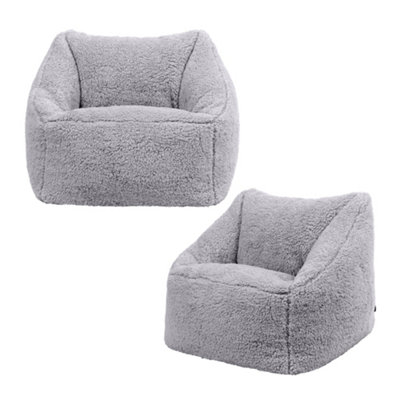 icon Kids Teddy Bear Armchair Bean Bag Grey Childrens Bean Bags Set Of 2 from B&Q