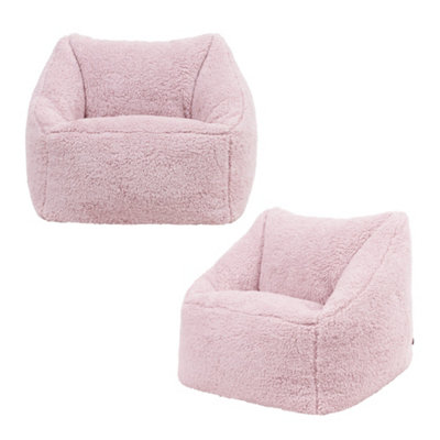 icon Kids Teddy Bear Armchair Bean Bag Pink Childrens Bean Bags Set Of 2 from B&Q