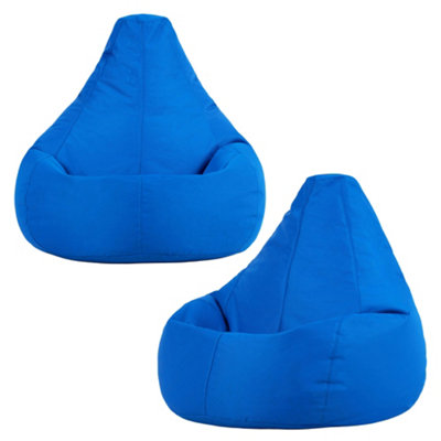 B&Q -  Dalton Medium Beanbag Corduroy Blue Set Of 2