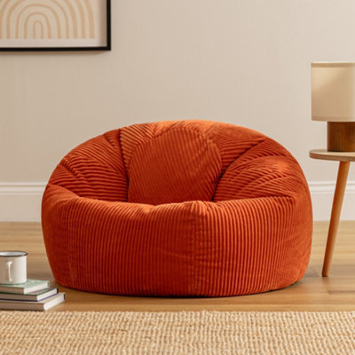 Icon Kingston Jumbo Cord Classic Dome Bean BagTerracotta from B&Q