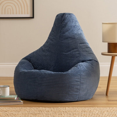 Icon Dalton Jumbo Cord Recliner Bean BagDenim Blue from B&Q