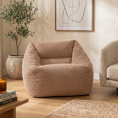 Icon Brown Natalia Jumbo Cord Armchair Bean Bag, Mocha