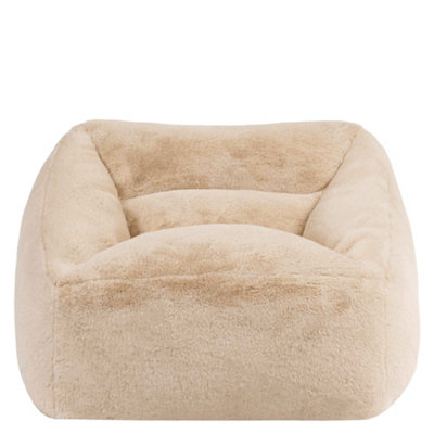 B&Q -  Natalia Armchair Rabbit Faux Fur Natural