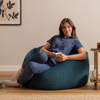 Icon Kingston Xl Jumbo Cord Classic Dome Bean BagTeal from B&Q