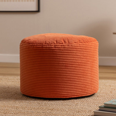 Icon Milano Jumbo Cord Round Footstool Bean Bag, Terracotta