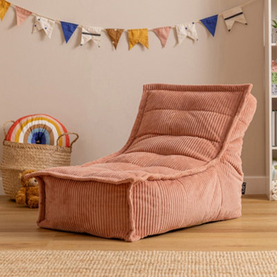 Icon Pink Kids Dolce Scandi Jumbo Cord Lounger Bean Bag, Dawn