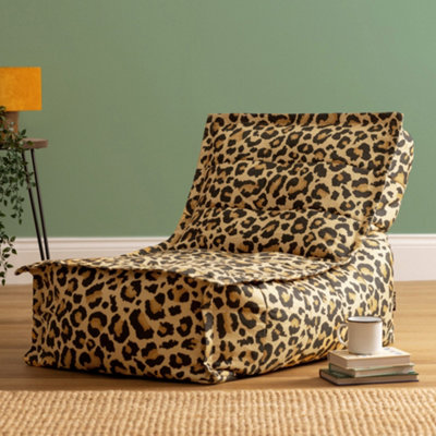 Icon Unisex Multicolor Dolce Leopard Print Woven Scandi Lounger Bean Bag | : Medium - Image 3