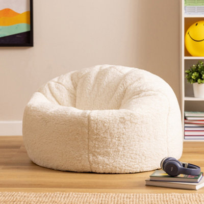 Icon Kids Kingston Teddy Berber Fleece Classic Dome Bean BagNatural from B&Q