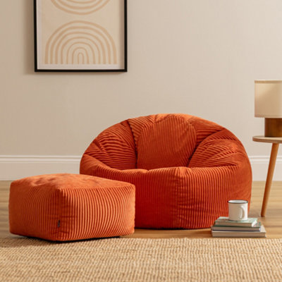 Icon Dome And Footstool Jumbo Cord Bundle Terracotta from B&Q