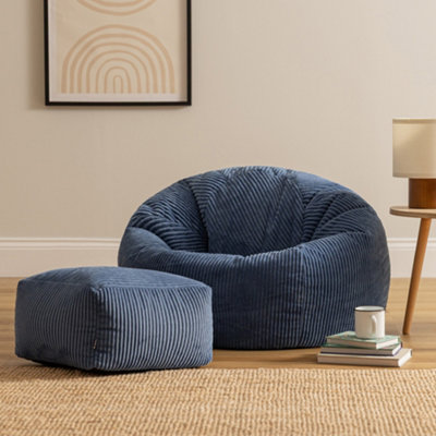 Icon Dome And Footstool Jumbo Cord Bundle Denim from B&Q