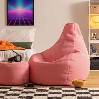 Icon Gaming Performance Mesh Xl Recliner Bean Bag And FootstoolLight Pink from B&Q