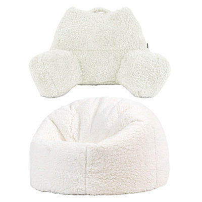 Icon Cuddle Cushion And Kids Kingston Teddy Berber Classic Bean BagNatural from B&Q