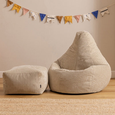 Icon Kids High Back And FootstoolJumbo CordStone from B&Q