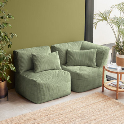 2Pcs Icon Noa1X Corner1X ReclinerJumbo Cord Sage Green from B&Q