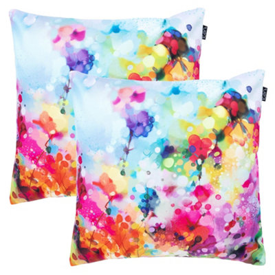 icon 2 Pack Cushion 43X43Cm Spring FlowerPink Back from B&Q