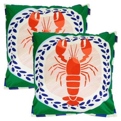 icon 2 Pack Cushion 43X43Cm Lobster Print from B&Q