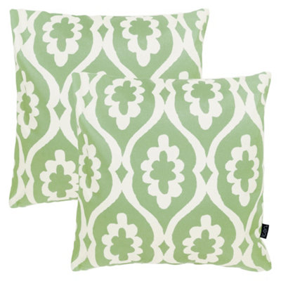 Icon Damask Pattern Outdoor Cushion (Set Of 2) - Green - Image 3