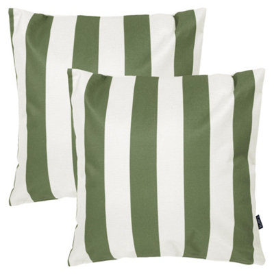 icon 2 Pack Cushion 43X43 Kyoto FabricStripeOlive from B&Q