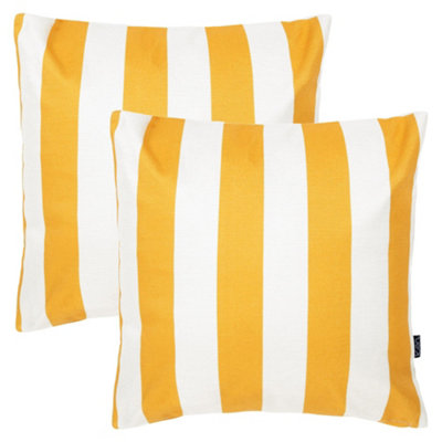 icon 2 Pack Cushion 43X43 Kyoto FabricStripeYellow from B&Q