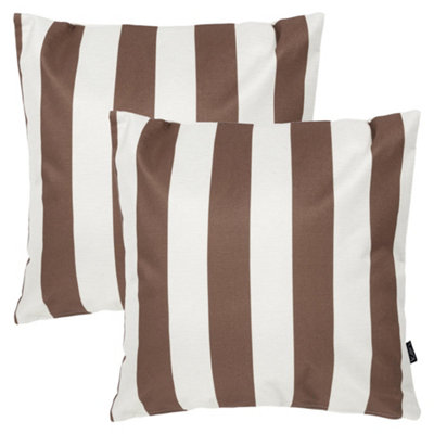 Icon Pack Cushion 43X43 Kyoto Fabric, Stripe, Chocolate Size 2 B&Q