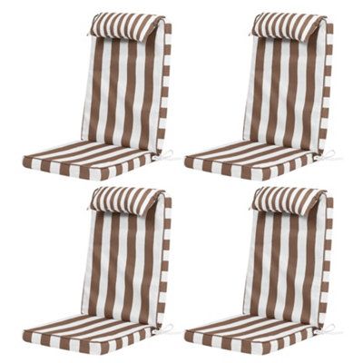 icon 4 Pack High Back Seat Pad Deck StripeCushionChocolate