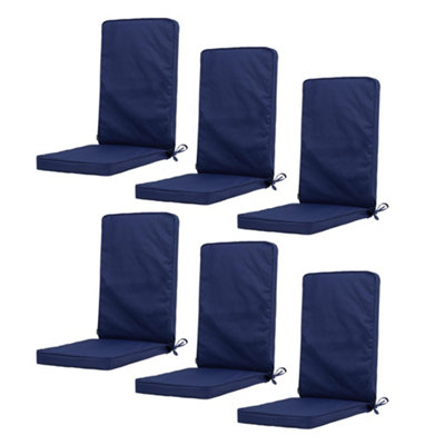 Icon 6Pk High Back Outdoor Seat Pad Navy B&Q