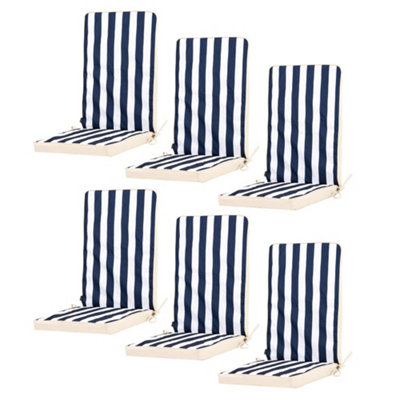 Icon 6Pk High Back Seat Pad Deck Stripe Navy, Double Sided B&Q