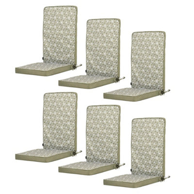 Icon 6Pk High Back Seat Pad Triangle Geo Olive B&Q