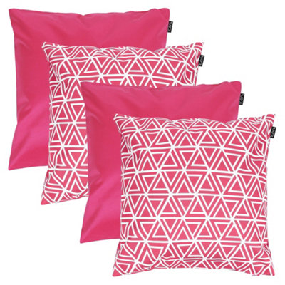 icon 4Pk CushionX2 Triangle Geo Pink  X2 Plain Pink from B&Q