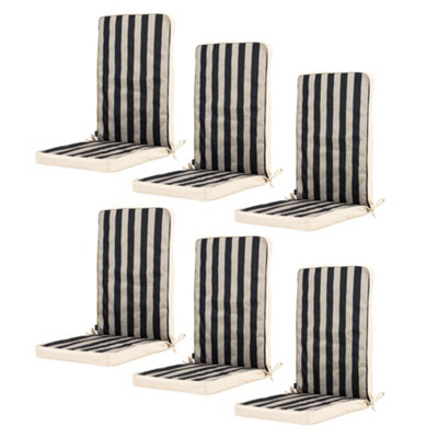 Icon Black 6Pk High Back Seat Pad Deck Stripe Double Sided B&Q