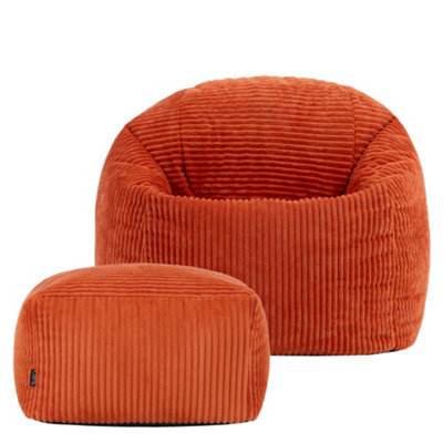 B&Q -  Kids Kingston Jumbo Cord Classic Medium Hirest Bean BagTerracotta
