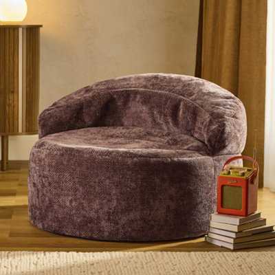 B&Q -  Orb Accent Chair Woven ChenilleMulberry