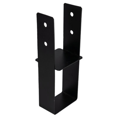Heavy-Duty Black Powder Coated Pergola Concrete-In Post SupportFence Post Concrete-In Ground Anchor75mm3X3" from B&Q