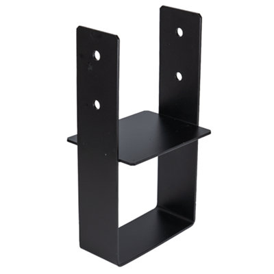 Heavy-Duty Black Powder Coated Pergola Concrete-In Post SupportFence Post Concrete-In Ground Anchor150mm6X6" from B&Q