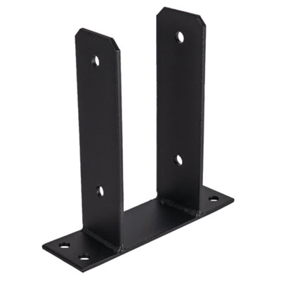 Heavy Duty Black Galvanised Bolt Down Pergola Post SupportPost Anchor BracketFence Post Support Base100mm4X4" from B&Q