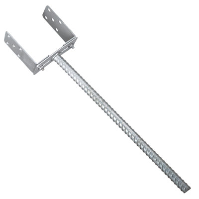 Heavy-Duty Galvanised Concrete-In Width Adjustable Pergola Post SupportGround Anchor Foundation Foot Base  60-200mm from B&Q