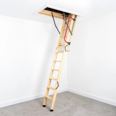 Loft-trac Deluxe Wooden 3 Section Folding Loft Ladder 55 X 111Cm from B&Q