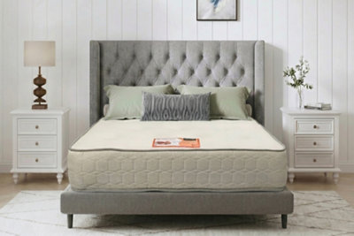 B&Q -  Premium Hybrid 25 Cm Deep Bonnell Sprung Memory Tufted Dual Sided Mattress Single Mattress- 3Ft