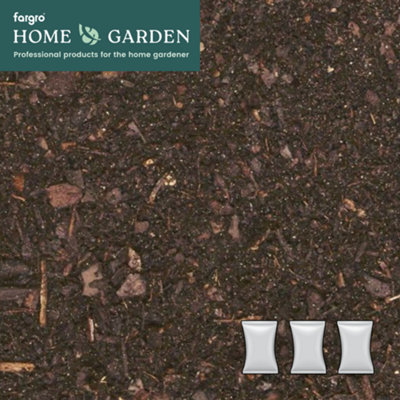Fargro Home and Garden Pack Of 3Fargro Melcourt™ Composted Fine Bark™ Soil Conditioner & Mulch Chips 0-12mm3 X 50L Bags from B&Q