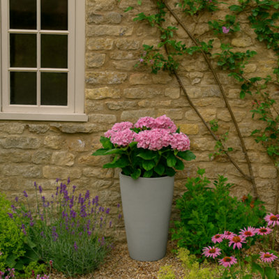 Fargro Home And Garden Vase Planter Light Grey Polystone Outdoor Tall Plant Pot 35Cm X 55Cm 37L Medium from B&Q