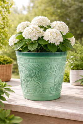 Fargro Home And Garden™ Country Garden Round PlanterTeal Green D50 X H50 Cm65L Outdoor Plant Pot from B&Q