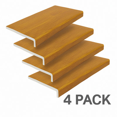 B&Q -  Windows4You Golden Oak Woodgrain Upvc Capping Board (L) 2M X (W) 175mm X 9mm Fascia & Window Sill CoverPack Of 4