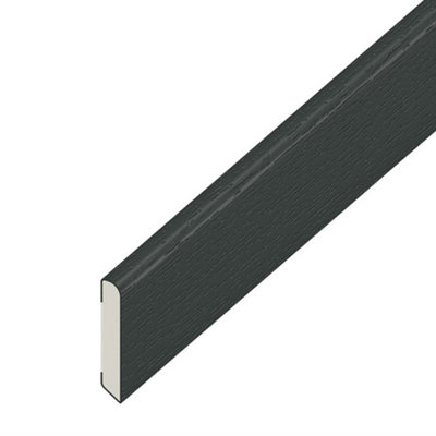 Eurocell Windows4You Anthracite Grey Upvc Architrave TrimPencil Round Flat(L) 1.5M X (W) 45mm from B&Q