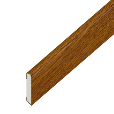 Eurocell Windows4You Golden Oak Woodgrain Upvc Architrave TrimPencil Round Flat(L) 1M X (W) 95mm from B&Q