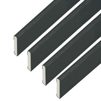  - Windows4You Anthracite Grey Upvc Architrave Trim (L)1M X (W)30mm X 6mm Pencil RoundDoor & Window SurroundPack Of 4