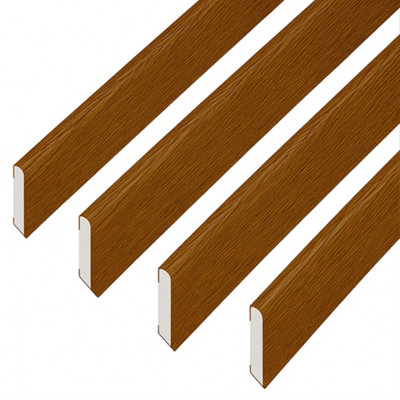  - Windows4You Golden Oak Upvc Architrave Trim (L)2M X (W)95mm X 6mm Pencil RoundDoor & Window SurroundPack Of 4