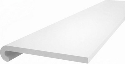  - Windows4You White Upvc Bullnose Window Sill Cover (L) 1.25M X (W) 210mm Rounded-Edge Cill Capping Board