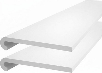  - Windows4You White Upvc Bullnose Window Sill Cover (L) 1.25M X (W) 180mm Rounded-Edge Cill Capping BoardPack Of 2