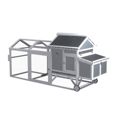 Actiaspet Large Wooden Chicken Coop With Nesting Box And Wheels